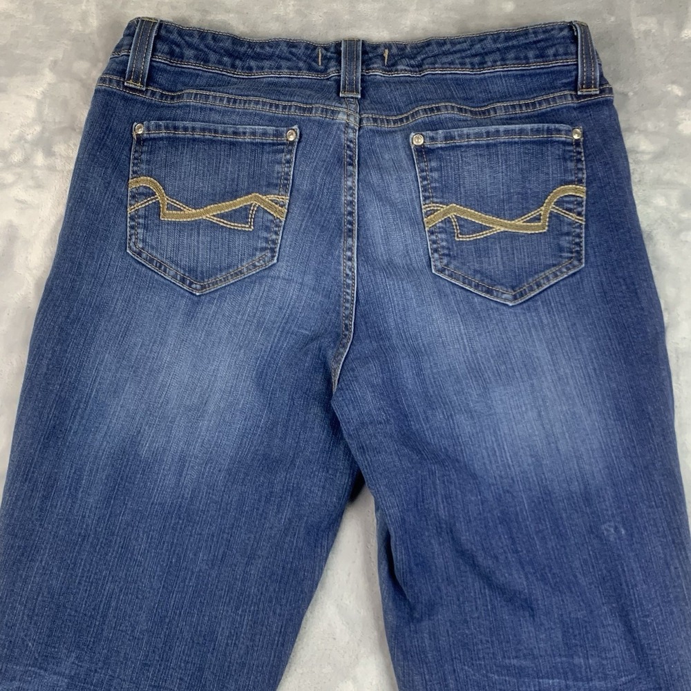 Nine West Vintage America Boho Bootcut Jeans 12/31 Blue Stretch Casual Whiskered - Picture 14 of 14